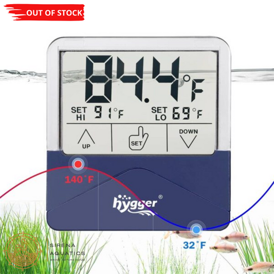 Hygger Digital External Aquarium Thermometer - Easy Read Accurate Temperature Alarms Large Size