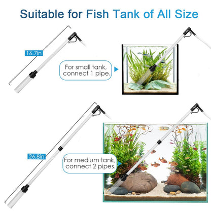 Hygger Aquarium 3-In-1 Siphon Gravel Cleaner - For Cleaning Tanks And Water Changes (Small) Supplies