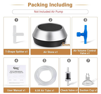 Hygger Misty Air Bubbler Kit - Elevate Your Aquarium With Quiet Operation & High Oxygenation! Pump