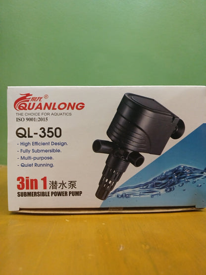 Quanlong 3 - In - 1 Submersible Aquarium Water Pump - Powerful And Versatile Ql - 350 1400 L/H