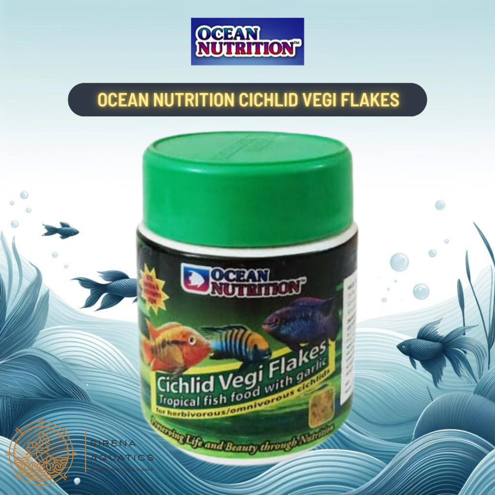 Ocean Nutrition Cichlid Vegi Flakes - Boost Growth & Color For Healthy African Cichlids! (70G) Fish