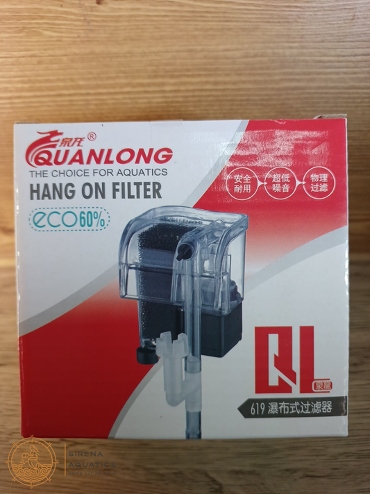Quanlong Mini Hang-On Filter 3.5W 380L/H - For Crystal Clear Nano Tanks (Ql-609) Filters And Media
