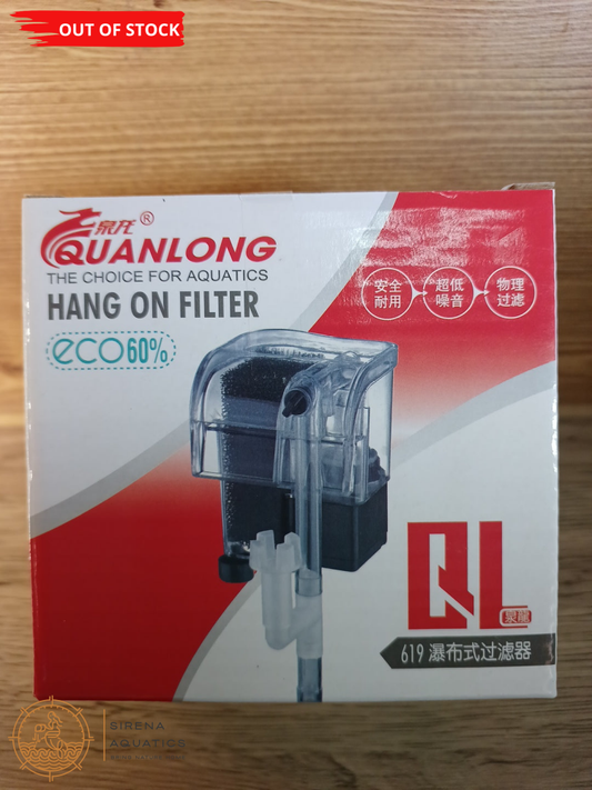 Quanlong Mini Hang-On Filter 3.5W 380L/H - For Crystal Clear Nano Tanks (Ql-609) Filters And Media