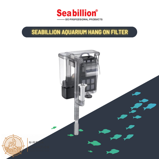 Seabillion Hang-On Filter For Larger Tanks - Efficient Aquarium Filtration 500L/H Filters And Media