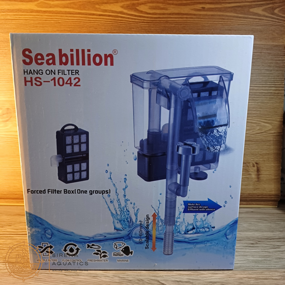 Seabillion Hang-On Filter For Larger Tanks - Efficient Aquarium Filtration 500L/H Filters And Media
