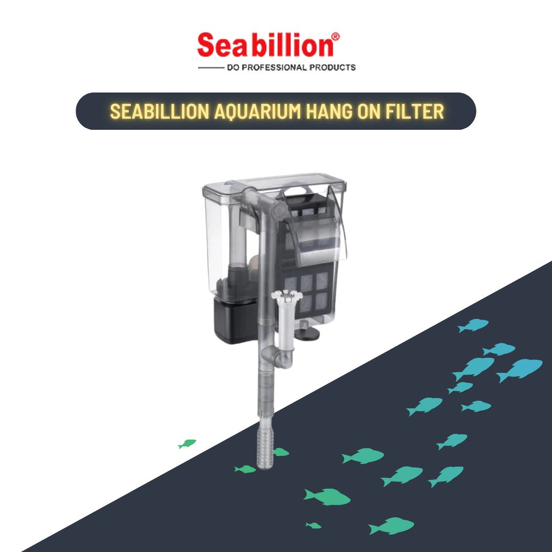 Seabillion Hang-On Filter For Larger Tanks - Efficient Aquarium Filtration 500L/H Filters And Media