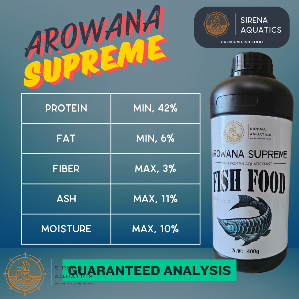 Sirena Aquatics Arowana Supreme 400G - Floating Sticks High Protein Food For Superior Growth Fish