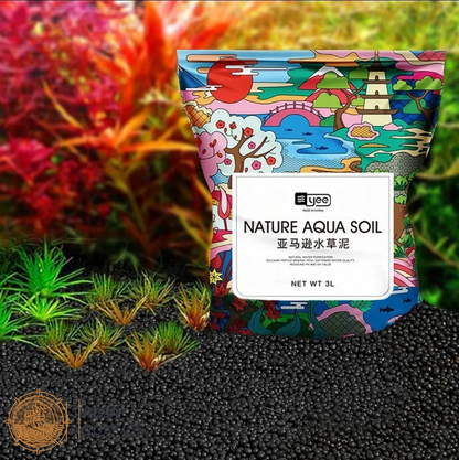 Yee Amazon Nature Aquasoil - Boost Fertility & Clarity for Thriving Planted and Aquascaped Tanks! 3L, Course (4-5mm)