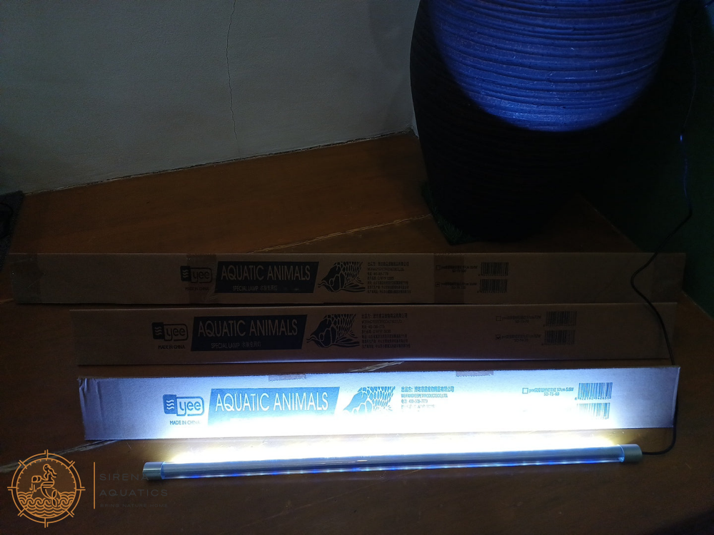 Yee Submersible Aquarium Light - Dual Blue And White Tube For Vibrant Tank Illumination Lighting